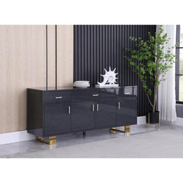 Meridian Excel Grey Oak Veneer Lacquer Sideboard/Buffet