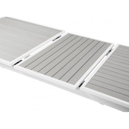 Meridian Nizuc Grey Wood Look Accent Paneling Outdoor Patio Extendable Aluminum Dining Table