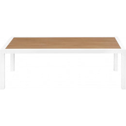 Meridian Nizuc Brown Wood Look Accent Paneling Outdoor Patio Aluminum Coffee Table