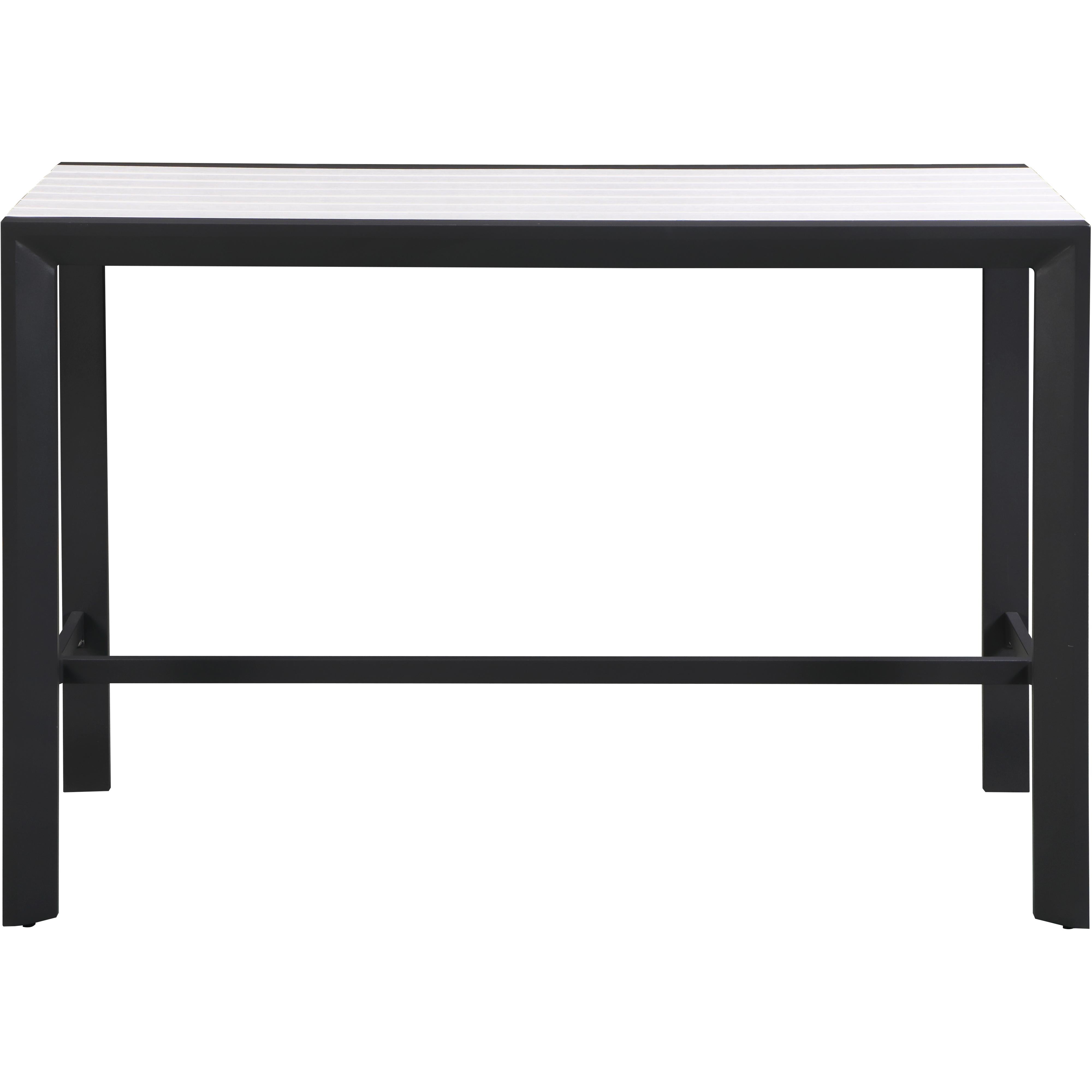 Meridian Nizuc White Wood Look Accent Paneling Outdoor Patio Aluminum Rectangle Bar Table