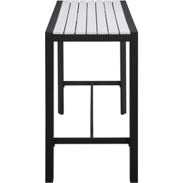 Meridian Nizuc White Wood Look Accent Paneling Outdoor Patio Aluminum Rectangle Bar Table