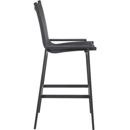 Meridian Nizuc Black Mesh Water Resistant Fabric Outdoor Patio Aluminum Mesh Barstool