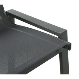 Meridian Nizuc Black Mesh Water Resistant Fabric Outdoor Patio Aluminum Mesh Barstool