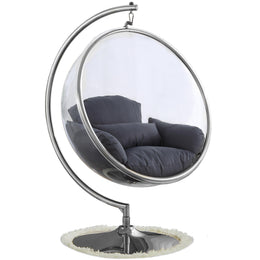 Meridian Luna Grey Durable Fabric Acrylic Swing Chair