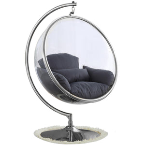Meridian Luna Grey Durable Fabric Acrylic Swing Chair