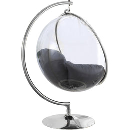 Meridian Luna Grey Durable Fabric Acrylic Swing Chair