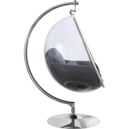 Meridian Luna Grey Durable Fabric Acrylic Swing Chair