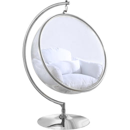Meridian Luna White Durable Fabric Acrylic Swing Chair