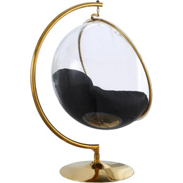 Meridian Luna Black Fabric Acrylic Swing Bubble Accent Chair (2 Boxes)