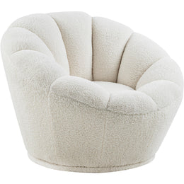Meridian Dream White Faux Sheepskin Fur Accent Chair