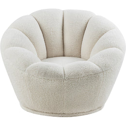 Meridian Dream White Faux Sheepskin Fur Accent Chair