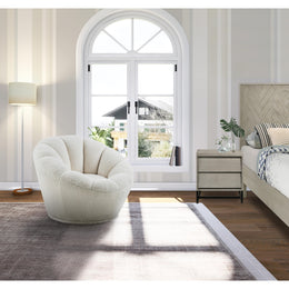 Meridian Dream White Faux Sheepskin Fur Accent Chair