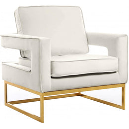 Meridian Noah Cream Velvet Accent Chair
