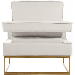 Meridian Noah Cream Velvet Accent Chair