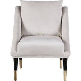 Meridian Elegante Cream Velvet Accent Chair