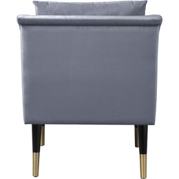 Meridian Elegante Grey Velvet Accent Chair