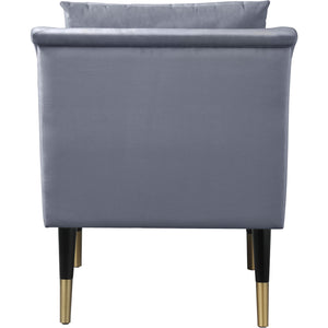 Meridian Elegante Grey Velvet Accent Chair