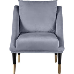 Meridian Elegante Grey Velvet Accent Chair