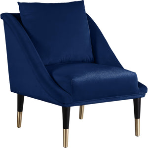 Meridian Elegante Navy Velvet Accent Chair