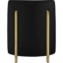 Meridian Rotunda Black Velvet Accent Chair