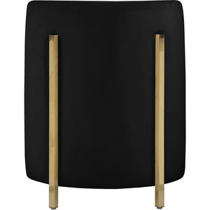 Meridian Rotunda Black Velvet Accent Chair