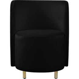 Meridian Rotunda Black Velvet Accent Chair