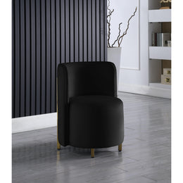 Meridian Rotunda Black Velvet Accent Chair
