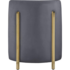 Meridian Rotunda Grey Velvet Accent Chair