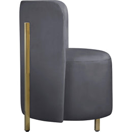 Meridian Rotunda Grey Velvet Accent Chair