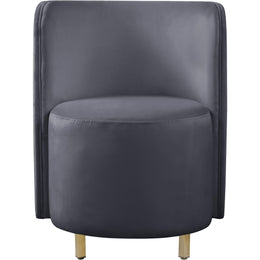 Meridian Rotunda Grey Velvet Accent Chair