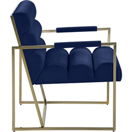 Meridian Wayne Navy Velvet Accent Chair