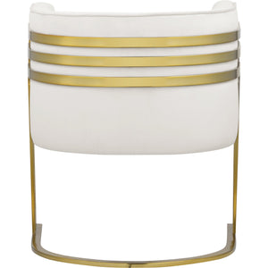 Meridian Rays Cream Velvet Accent Chair