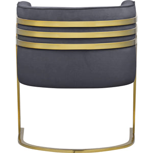 Meridian Rays Grey Velvet Accent Chair