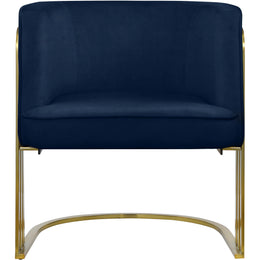 Meridian Rays Navy Velvet Accent Chair