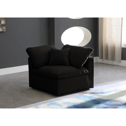 Meridian Plush Black Velvet Standard Comfort Modular Corner Chair