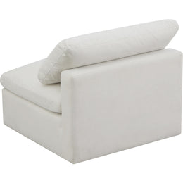 Meridian Plush Cream Velvet Standard Comfort Modular Armless Chair