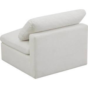 Meridian Plush Cream Velvet Standard Comfort Modular Armless Chair