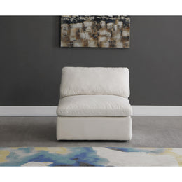 Meridian Plush Cream Velvet Standard Comfort Modular Armless Chair