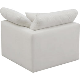 Meridian Plush Cream Velvet Standard Comfort Modular Corner Chair