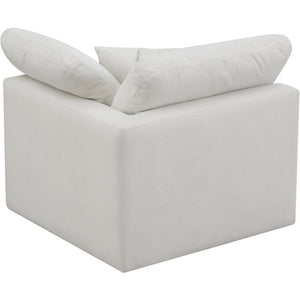 Meridian Plush Cream Velvet Standard Comfort Modular Corner Chair