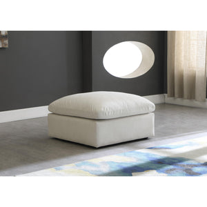 Meridian Plush Cream Velvet Standard Comfort Modular Ottoman