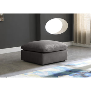 Meridian Plush Grey Velvet Standard Comfort Modular Ottoman