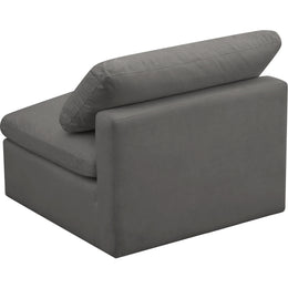 Meridian Plush Grey Velvet Standard Comfort Modular Armless Chair
