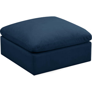 Meridian Plush Navy Velvet Standard Comfort Modular Ottoman