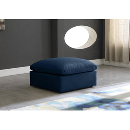 Meridian Plush Navy Velvet Standard Comfort Modular Ottoman