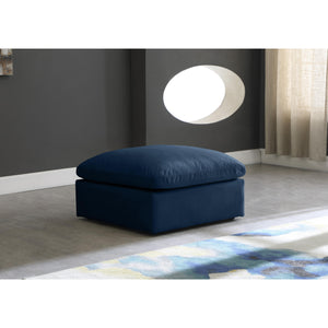 Meridian Plush Navy Velvet Standard Comfort Modular Ottoman