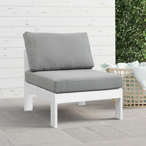 Meridian Nizuc Grey Water Resistant Fabric Outdoor Patio Aluminum Armless Chair