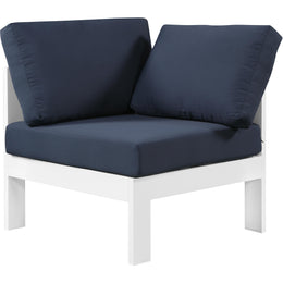 Meridian Nizuc Navy Water Resistant Fabric Outdoor Patio Aluminum Corner Chair