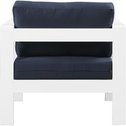 Meridian Nizuc Navy Water Resistant Fabric Outdoor Patio Aluminum Arm Chair