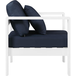 Meridian Nizuc Navy Water Resistant Fabric Outdoor Patio Aluminum Arm Chair